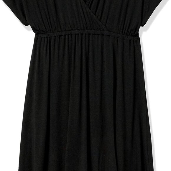 Women's Plus Size Surplice Dress Rayon Blend V-Neck Flare Casual Elegant - Picture 5 of 5
